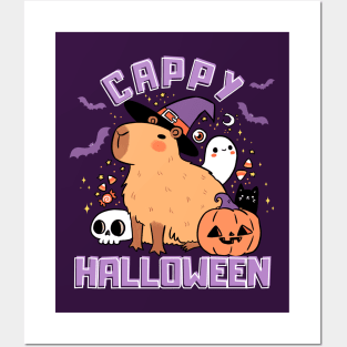 Happy halloween Cute capybara ready for halloween Posters and Art